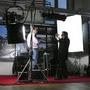 Eric Gautier, right, talking about light with Marc Galerne (K5600 Lighting) 