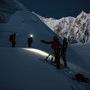 Le Mont Blanc et le Mont Maudit s'illuminent au premières lueurs du jou 