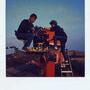 Armand Marco sur la plateforme d'une grue, photo de tournage, 1989 - Polaroïd d'époque - DR 