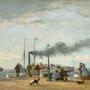 Eugène Boudin, "L'Embarcadère et la jetée de Trouville", 1863 