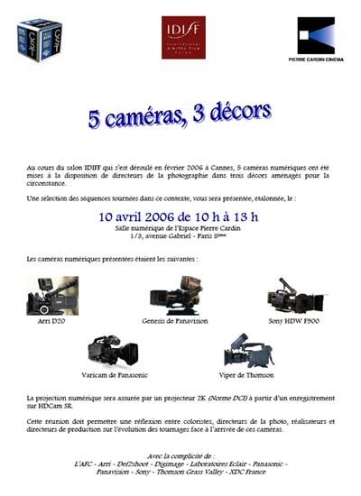 L'Idiff 2006 à Paris... 5 caméras, 3 décors