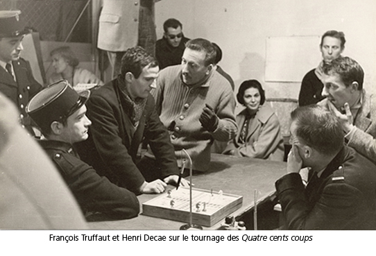 François Truffaut et Henry Decaë sur le plateau du tournage des "Quatre cents coups" - DR