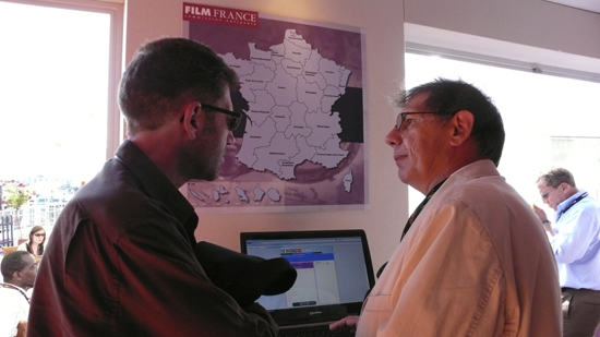 Le CinéDico présenté au pavillon de la Commission Film France - Didier Dekeyser et Eric Guichard<br class='manualbr' />Photo Jean-Noël Ferragut