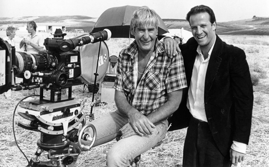 Alex Thomson et Christophe Lambert - sur le tournage du <i>Sicilien</i> de Michael Cimino en 1987<br class='manualbr' />(Document BSC)