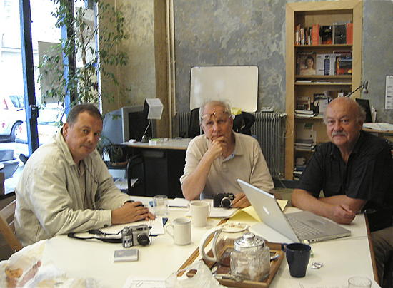 IMAGO Board in AFC office - Tony Costa, AIP, Andreas Fischer-Hansen, DFF, Paul-René Roestad, FNF<br class='manualbr' />(left to right, photo Jean-Noël Ferragut)
