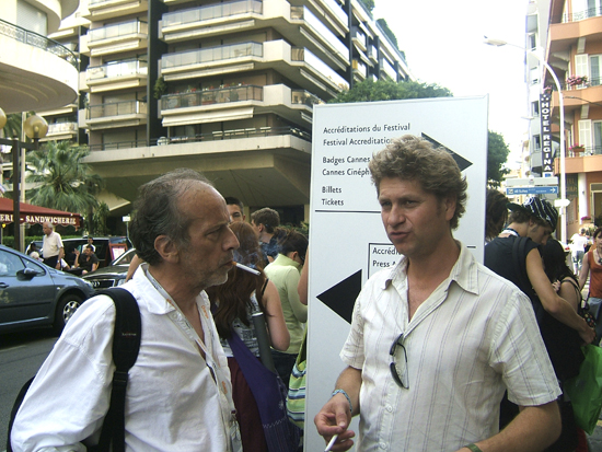 Renato Berta et Antoine Héberlé au sortir d'une projection cannoise - Photo N. d'Outreligne