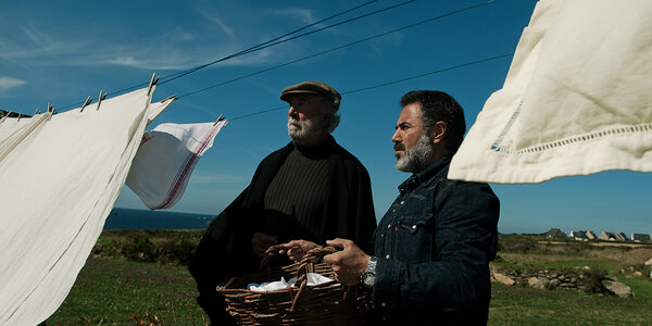 Jean-Pierre Marielle et José Garcia dans "Les Seigneurs" - Photo prise avec un D3 par Alex Lamarque avant le tournage du plan