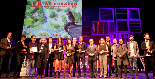 Les lauréats présents au 11<sup class="typo_exposants">e</sup> Festival du Cinéma Européen - Photo Familia Ganadores SEFF 2014