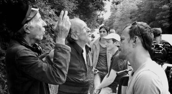 Jacques Doillon, Renato Berta et Laurent Chalet - Sur le tournage de <i>Un enfant de toi</i> - Photo Freddie Saj