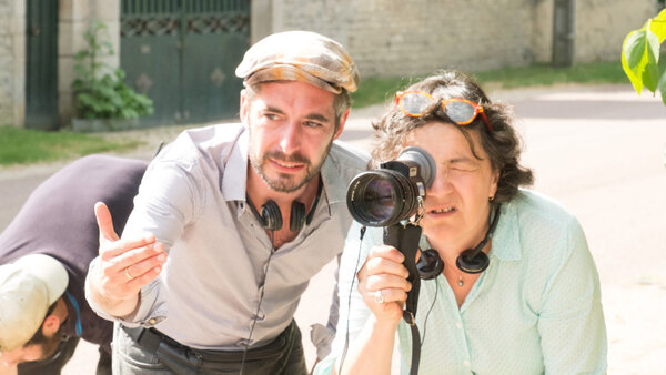 Xavier Legrand et Nathalie Durand sur le tournage de "Jusqu"à la garde"
