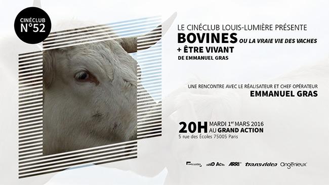 "Bovines", documentaire d'Emmanuel Gras, projeté au Ciné-club de l'Ecole Louis-Lumière
