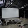 L'écran de projection installé - Photo Jean-Noël Ferragut 