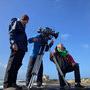 Sur la digue à Quiberon : Nico Eon, Antoine Heberlé, Stéphane Assié 