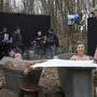 Tournage d'une scène de "Louis-Ferdinand Céline" - De g. à d. : Vincent Nouaille, perchiste, Marc Engels, chef opérateur du son, (…) 