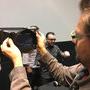 Mike Cioni, entre un filtre Panavision vari-neutre et Kasper Hojberg, DFF - Photo Richard Andry 