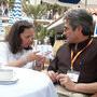 Annick Mullatier et Alain Castagnier lors d'un déjeuner Fuji, à Cannes en 2003 - Photo Jean-Jacques Bouhon 