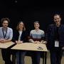 Alexis Cohen, Lucie Baudinaud, Hélène de Roux et Jacques Bouley après la conférence - Photo Jean-Noël Ferragut 