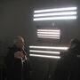 Marc Serrayet et Christian Volber dicutent sur le stand Lumex devant deux T-Mix et un Thelight 4 Long - Photo Vincent Jeannot - (...) 