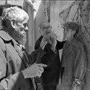 Raoul Coutard, Miklos Jancso et un comédien sur le tournage de "L'Aube", en 1985 - Photo Jean Ber 