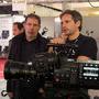 Eric Guichard et Luc Bara derrière la Panasonic Varicam 35 équipée d'un zoom Fujinon 19-90 mm - Photo Rémy Chevrin 