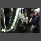 André Labbouz, Angelo Cosimano et "JB" Hennion dans la cabine de projection du Grand Théâtre Lumière