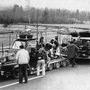 1966 Cadillac Eldorado and trailer on the set of "Pas de problème", in 1975 - Bernard Château Collection 