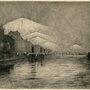 Gaston Prunier, "L'Avant-Port", 1892 - Eau-forte tirée de l'album À travers Le Havre, effets de soir et de nuit, Le Havre, (...) 