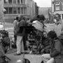 Henri Verneuil, seated left, Charles-Henri Montel, cameraman, and Jean Penzer, right, on location of "Corps de mon ennemi” in 1976 - (...) 