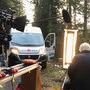 André Dussolier éclairé par un SL1 sur batterie et… les phares de la camionnette pour un raccord soleil couchant - Photo Laurent (...) 
