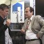 Rip Hampton O'Neil, responsable des projections numériques, CST, et Philippe Parain, directeur général d'Angénieux - au Pavillon de (…) 