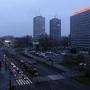 Centrum Hotel from Polonia Hotel balcony - Dawn on Łódź streets before departure to Warsaw and Paris 