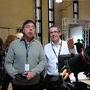 Jean-Marie Dreujou et Pierre Andurand sur le stand Angénieux - Photo JN Ferragut 