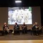 La conférence "Retour au studio" - De g. à d. : Jonathan Ricquebourg, Laurent Dailland, Stéphanie Bertrand Carussi, Hervé Ruet, François (...) 
