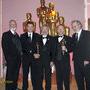 Photo souvenir des " Loumaciens oscarisés " - Andy Romanoff, Nicolas Pollacchi, Alain Masseron et Jean-Marie Lavalou, statuette en main, (...) 