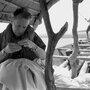 Jean-Jacques Bouhon sur le fleuve Niger, en 1994 - Photo Marc Salomon 