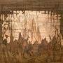 Alphonse Visconti, maquette de décor pour "L'Or du Rhin", 1er tableau, ca. 1908 - Crayon graphite sur papier découpé (24 x 44 x 36 (...) 