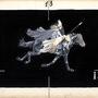 Eugène Frey, étude pour les Décors lumineux de "La Walkyrie", ca. 1909 - Encre noire, gouache et photographies collées sur carton (...) 