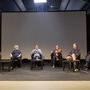 Pendant la conférence "Produire autrement" - De g. à d : Benjamin Lanlard, François Reumont, Marc Galerne, Michel Casang, Laurent (...) 
