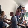 Jalil Lespert (de dos), Louise Bourgoin, Rapaël Jacoulot, Céline Bozon et Max Boisbeaux, chef machino 
