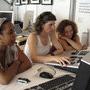 Nelsy Zami, Marjolaine Mispelaere et Malika règle le Colorus - Photo JN Ferragut 