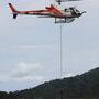The Shotover K1 at the end of the long line under helicopter - DR 