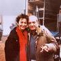 Myriam Touzé et Jean Carmet sur le tournage de "Germinal", en 1993 