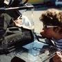 Isabelle Scala sur le tournage du Tour de France cycliste 