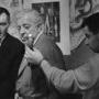 Jacques Prévert et Willy Kurant en 1961 : tournage de "Mon frère Jacques", documentaire de Pierre Prévert pour la TV Belge - Archives (...) 