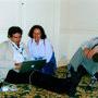 Eric Guichard, Annick Mullatier et Patrick Caradec, à l'Hôtel Carlton à Cannes en 2005 - Photo Nathalie d'Outreligne / Archives AFC 
