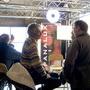 Jean-Louis Vialard, au centre, sur le stand Panalux (en arrière plan, visage à moitié masqué, Marie-José Collet (Panalux) - Photo Pauline Maillet (…) 