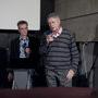A droite, Pierre-William Glenn, AFC, et Rip Hampton O'Neil, CST, lors de la présentation de la mire Analysis - Photo Jean-Jacques Bouhon - AFC 