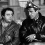 Claude Villeret et Jean-Paul Belmondo sur le tournage des "Morfalous", d'Henri Verneuil, en 1983 - Photo Vincent Rossell 