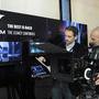 Luc Bara et Rémy Chevrin sur le stand Panasonic - Photo JN Ferragut 