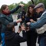 Christophe Cognet, Aurélie Ganachaud (assistante opératrice), François Galou (accroupi), Céline Bozon et Marc Parisotto (chef opérateur du (...) 